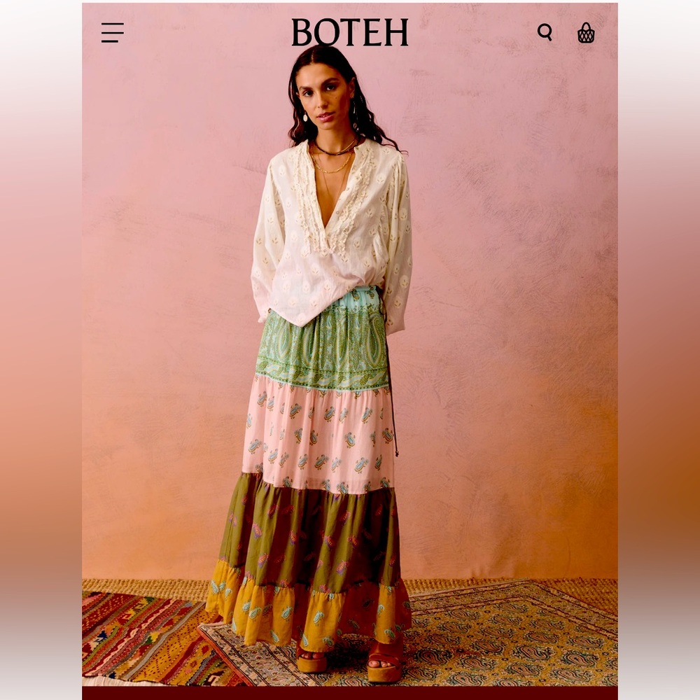$265 BOTEH BOHO MAXI SKIRT SIZE 1